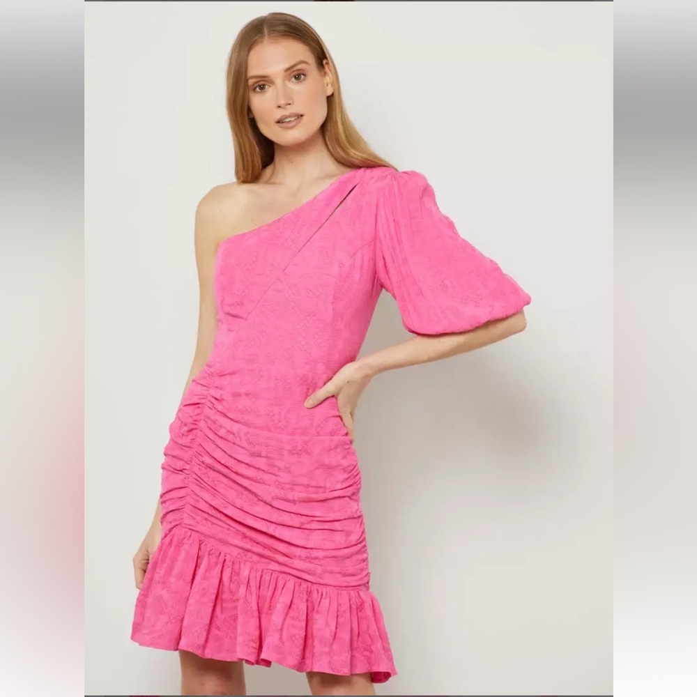 NWT BCBGMaxAzria Brooke One-Shoulder
Dress in Shocking Pink Size 2